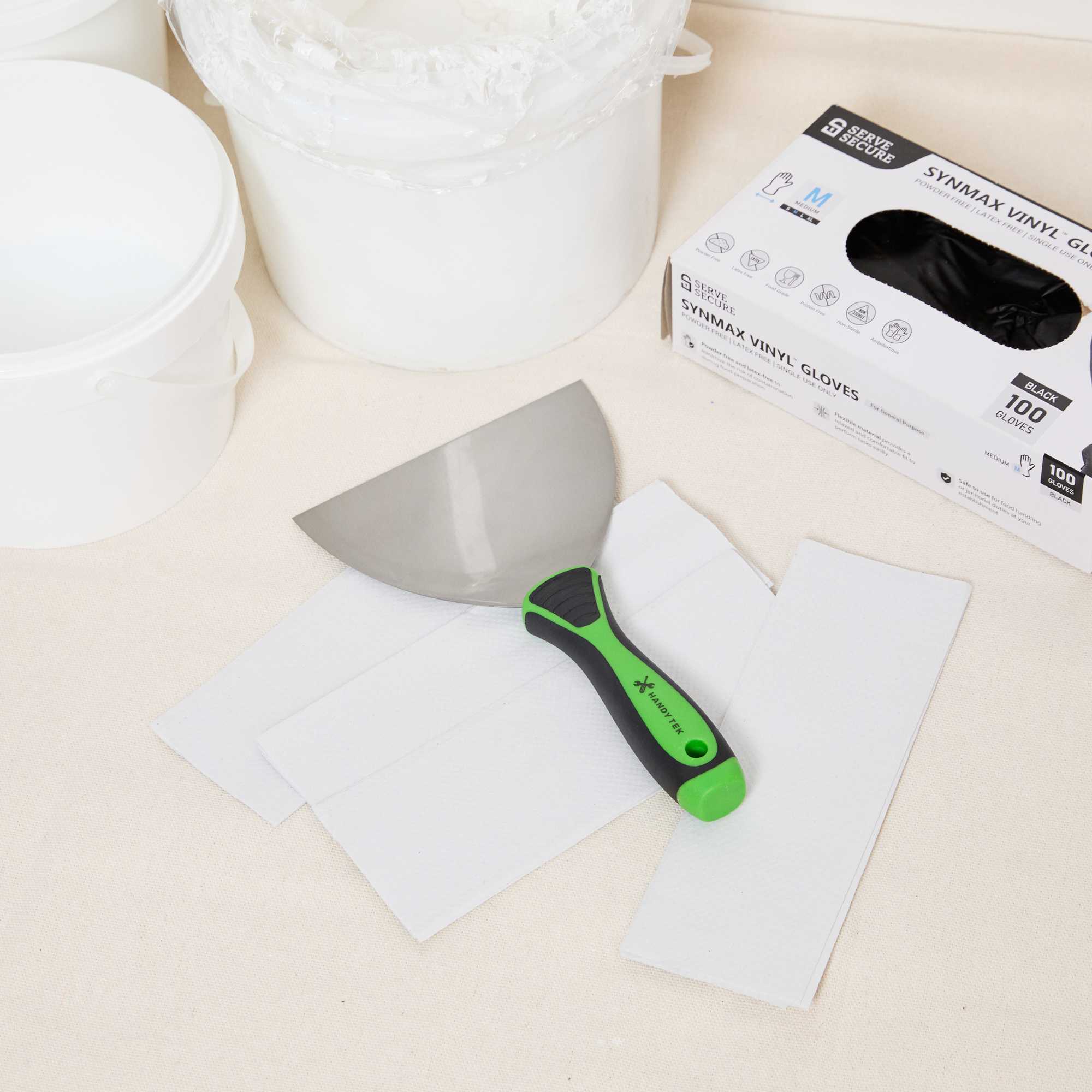 Handy Tek Carbon Steel Joint Knife - Flexible, Soft Grip Handle - 6" - 12 count box