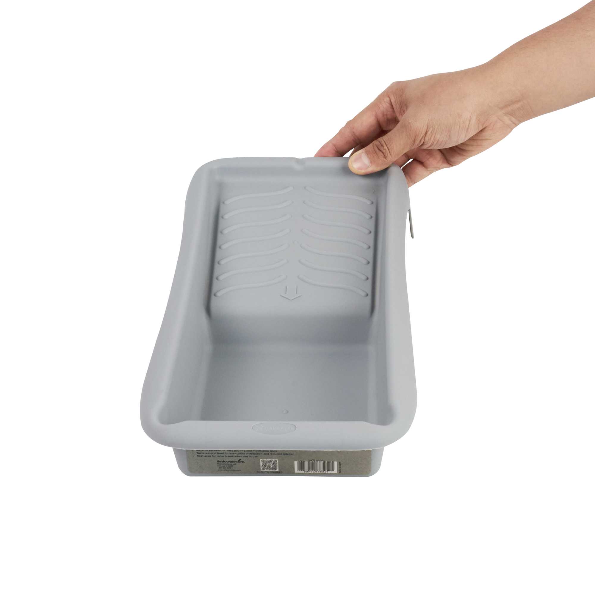 Handy Tek 1.5 qt Gray Plastic Paint Tray - 14" x 7" x 2 1/2" - 1 count box