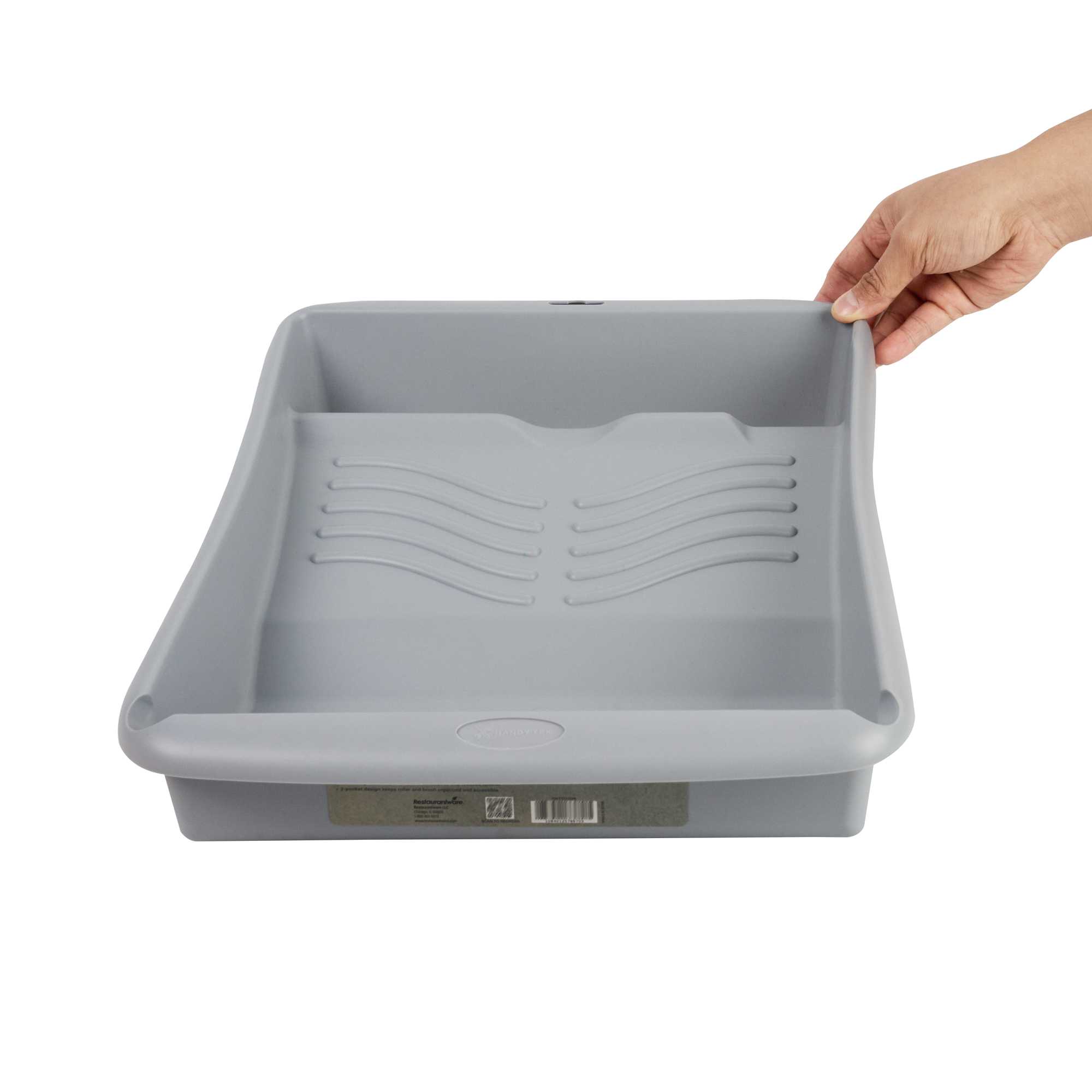 Handy Tek 1.5 gal 2-In-1 Gray Plastic Paint Tray - For Roller and Brush - 17 3/4" x 13" x 3" - 1 count box