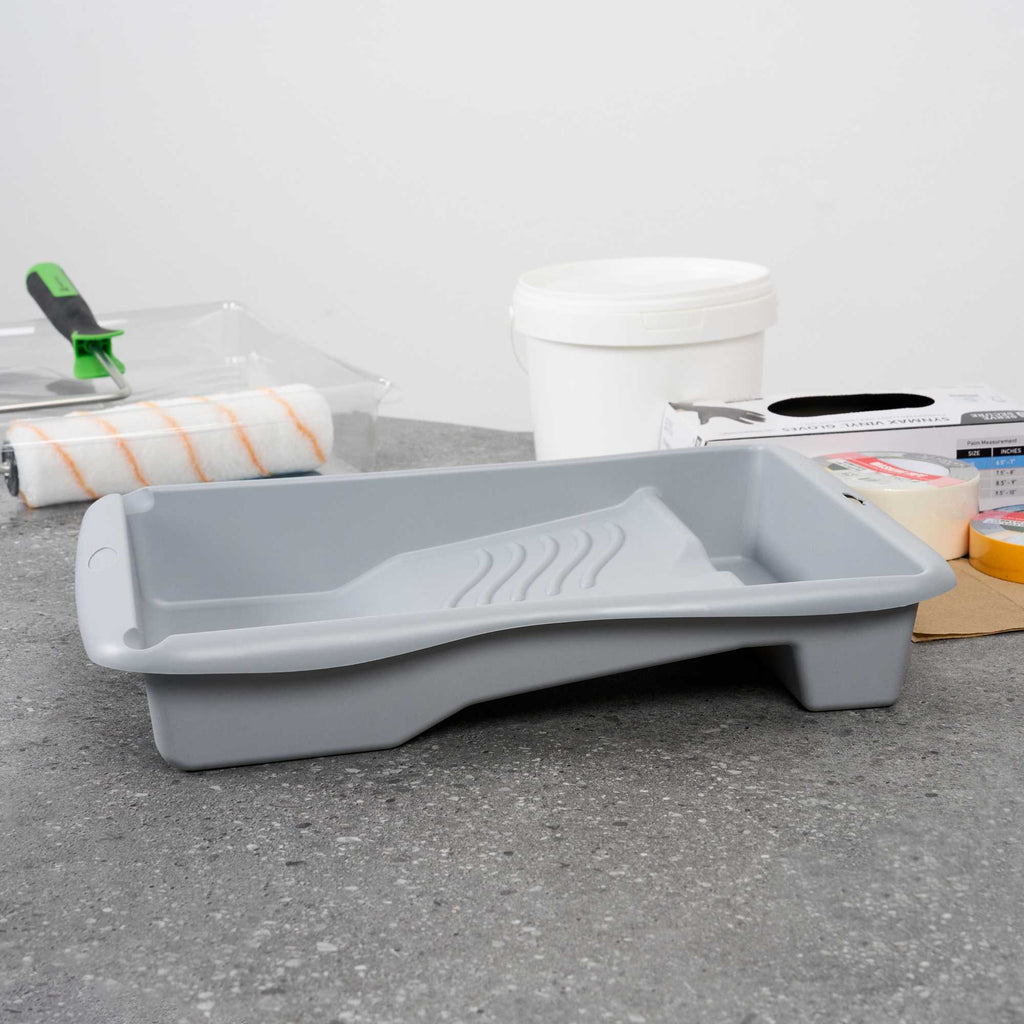 Handy Tek 1.5 gal 2-In-1 Gray Plastic Paint Tray - For Roller and Brush - 17 3/4" x 13" x 3" - 1 count box