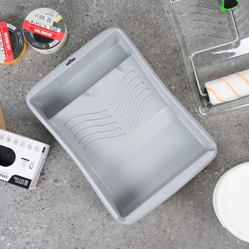 Handy Tek 1.5 gal 2-In-1 Gray Plastic Paint Tray - For Roller and Brush - 17 3/4" x 13" x 3" - 36 count box