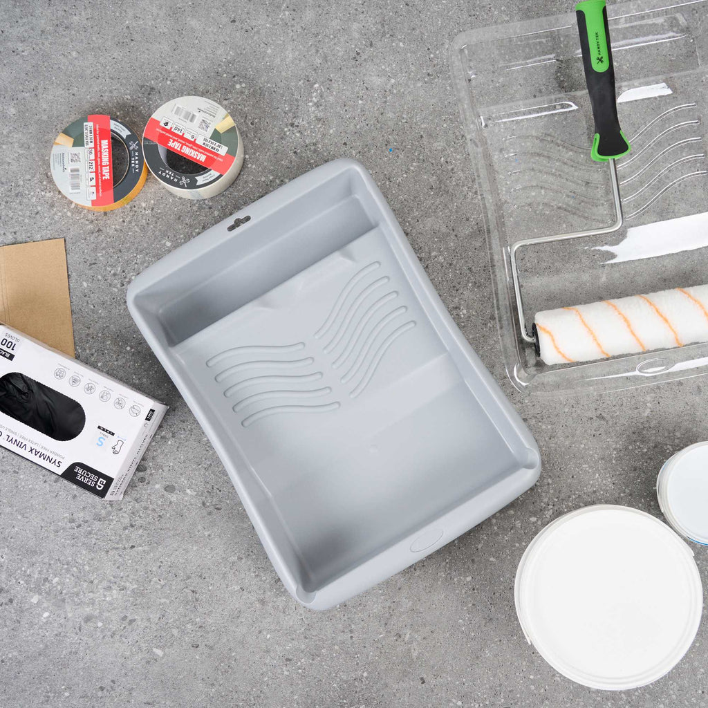 Handy Tek 1.5 gal 2-In-1 Gray Plastic Paint Tray - For Roller and Brush - 17 3/4" x 13" x 3" - 36 count box