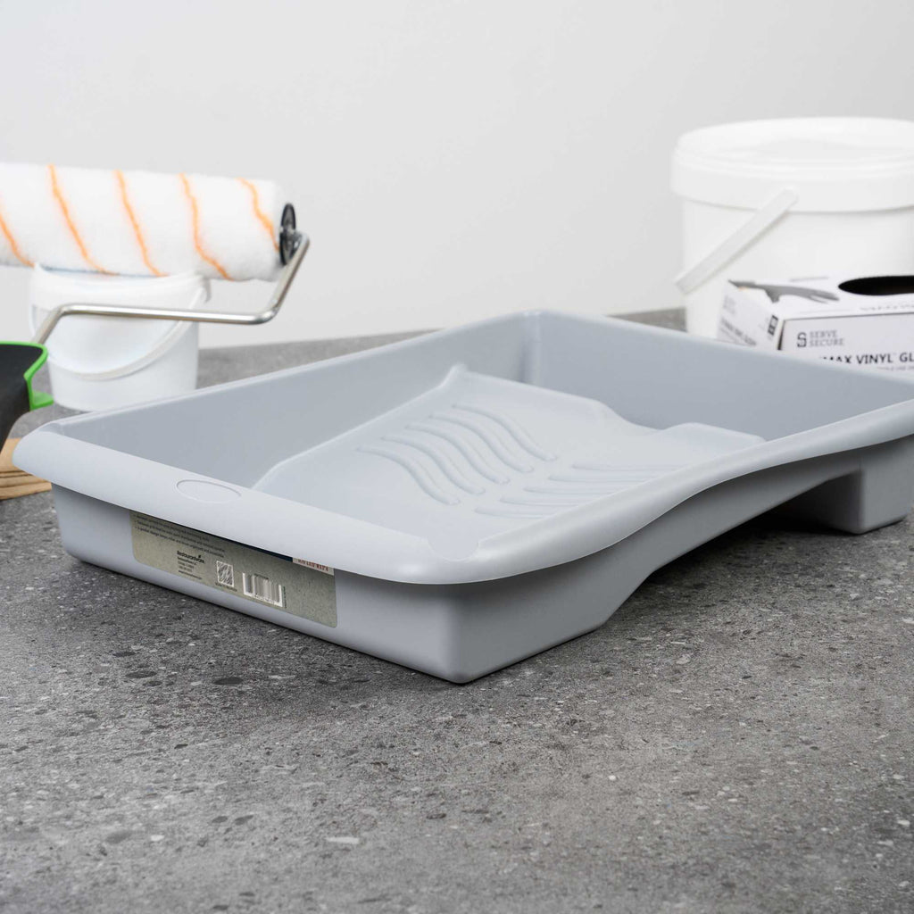 Handy Tek 1.5 gal 2-In-1 Gray Plastic Paint Tray - For Roller and Brush - 17 3/4" x 13" x 3" - 36 count box