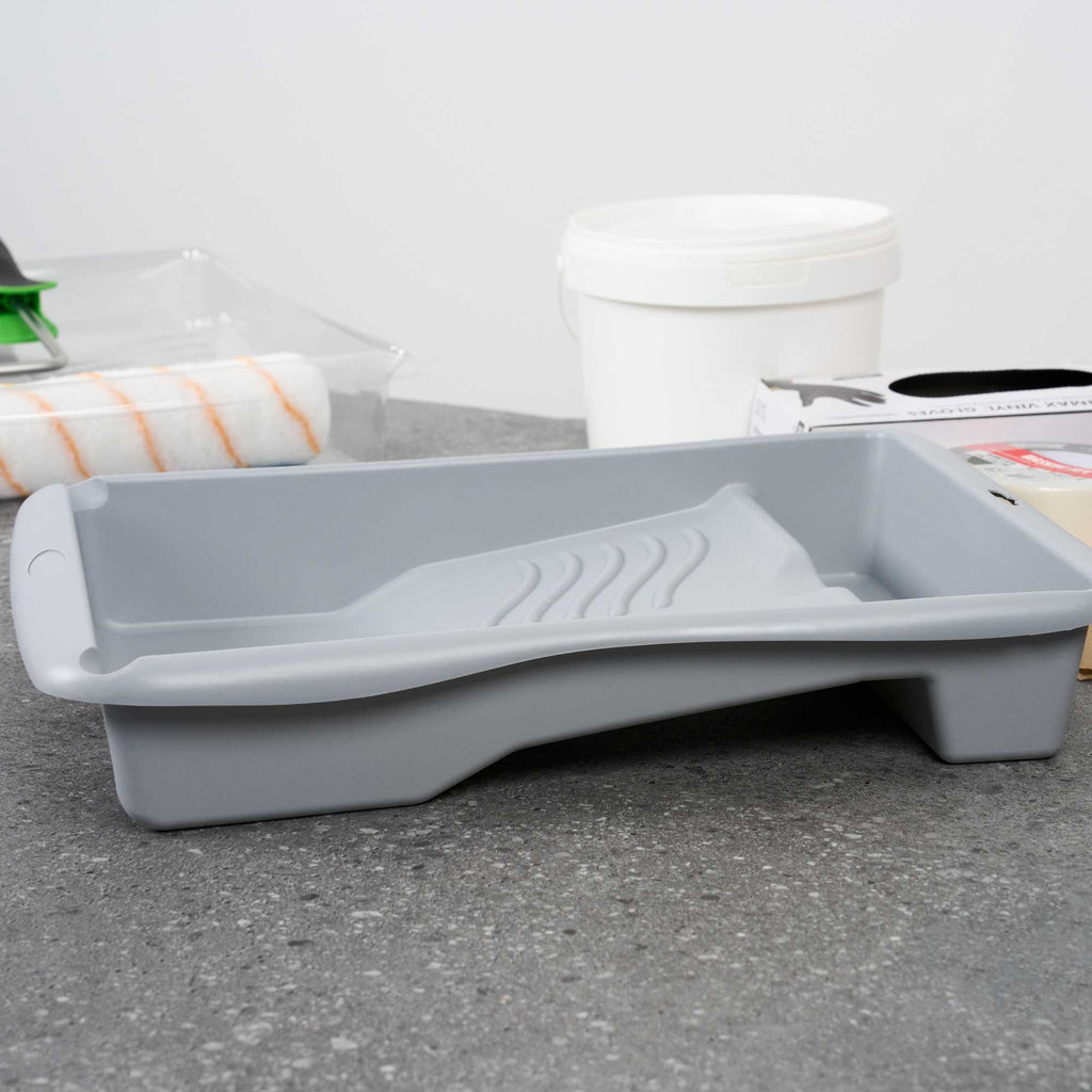 Handy Tek 1.5 gal 2-In-1 Gray Plastic Paint Tray - For Roller and Brush - 17 3/4" x 13" x 3" - 36 count box