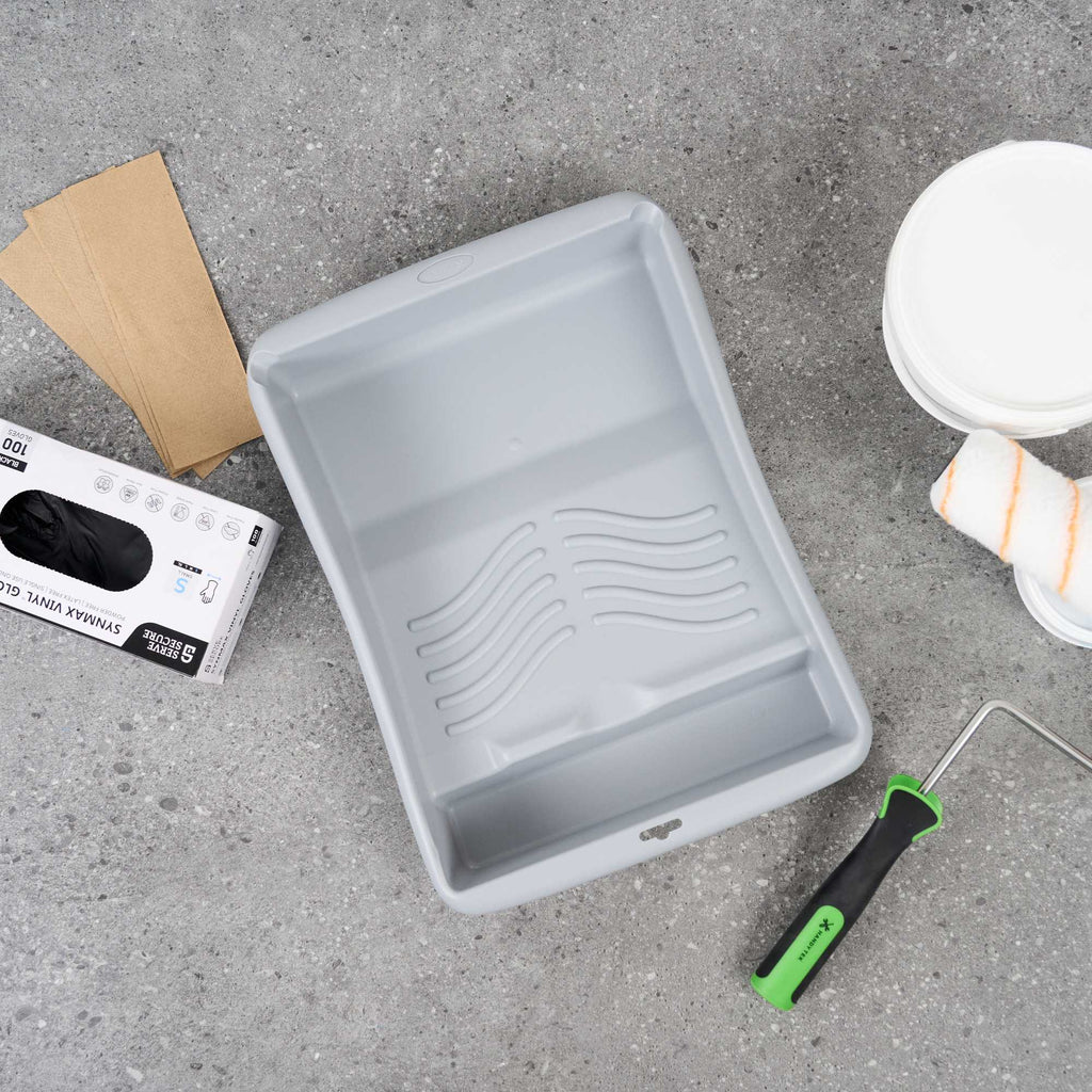 Handy Tek 1.5 gal 2-In-1 Gray Plastic Paint Tray - For Roller and Brush - 17 3/4" x 13" x 3" - 36 count box