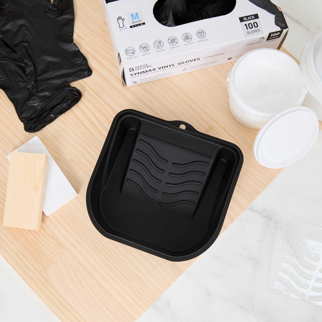 Handy Tek 27 oz Black Plastic Paint Tray / Pail Lid - Fits 0.5 gal Paint Pail - 7" x 7" x 1 3/4" - 50 count box