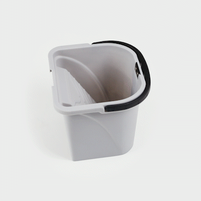 Handy Tek 0.5 gal Gray Plastic Paint Pail - with Magnetic Brush Holder - 7 3/4" x 7 1/2" x 6 3/4" - 1 count box