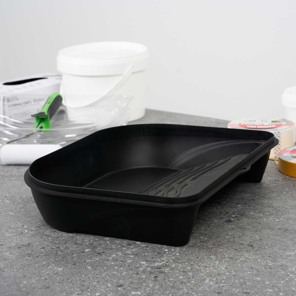 Handy Tek 5 qt Black Plastic Paint Tray / Pail Lid - Fits 3.5 gal Paint Pail - 14 3/4" x 12" x 3" - 1 count box