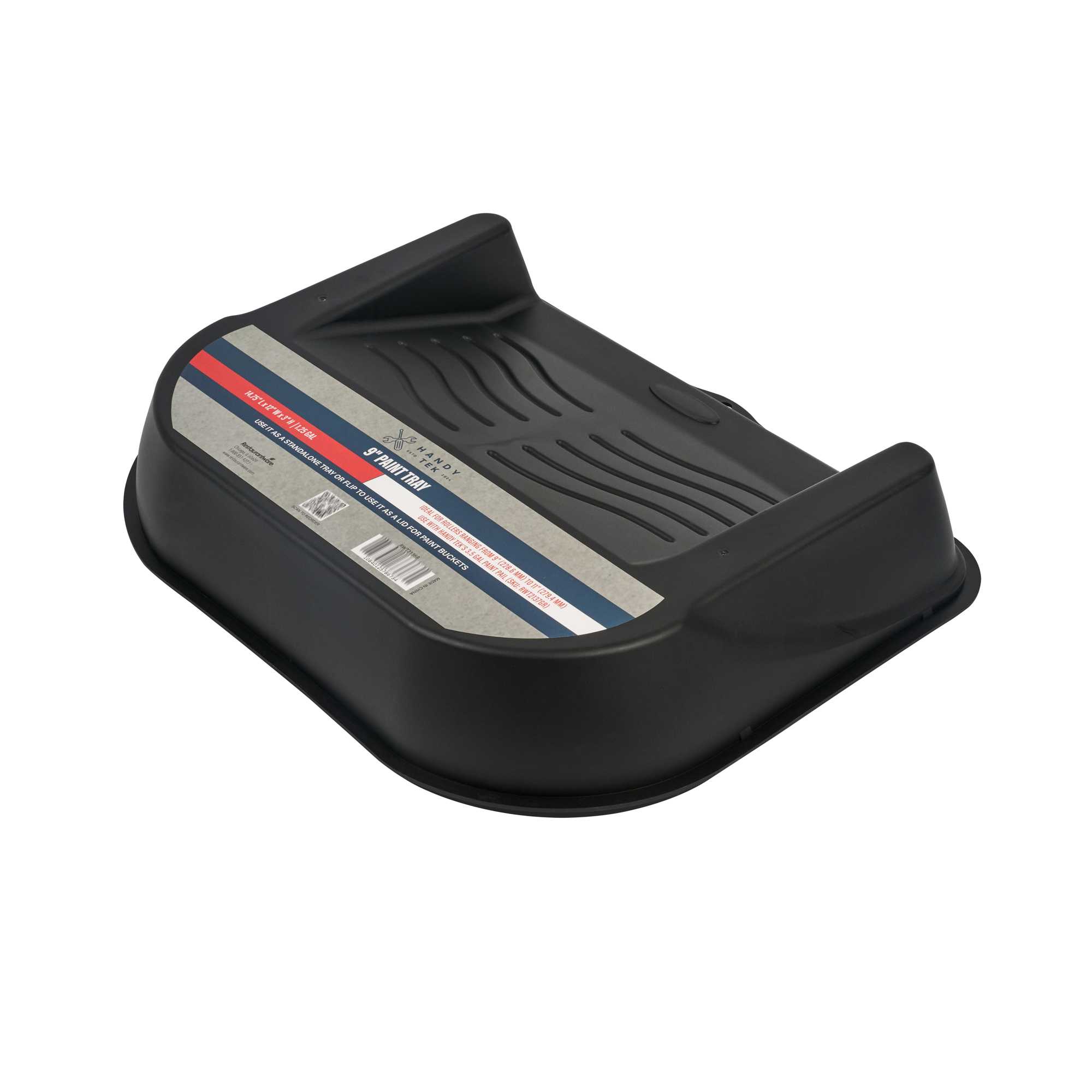 Handy Tek 5 qt Black Plastic Paint Tray / Pail Lid - Fits 3.5 gal Paint Pail - 14 3/4" x 12" x 3" - 24 count box
