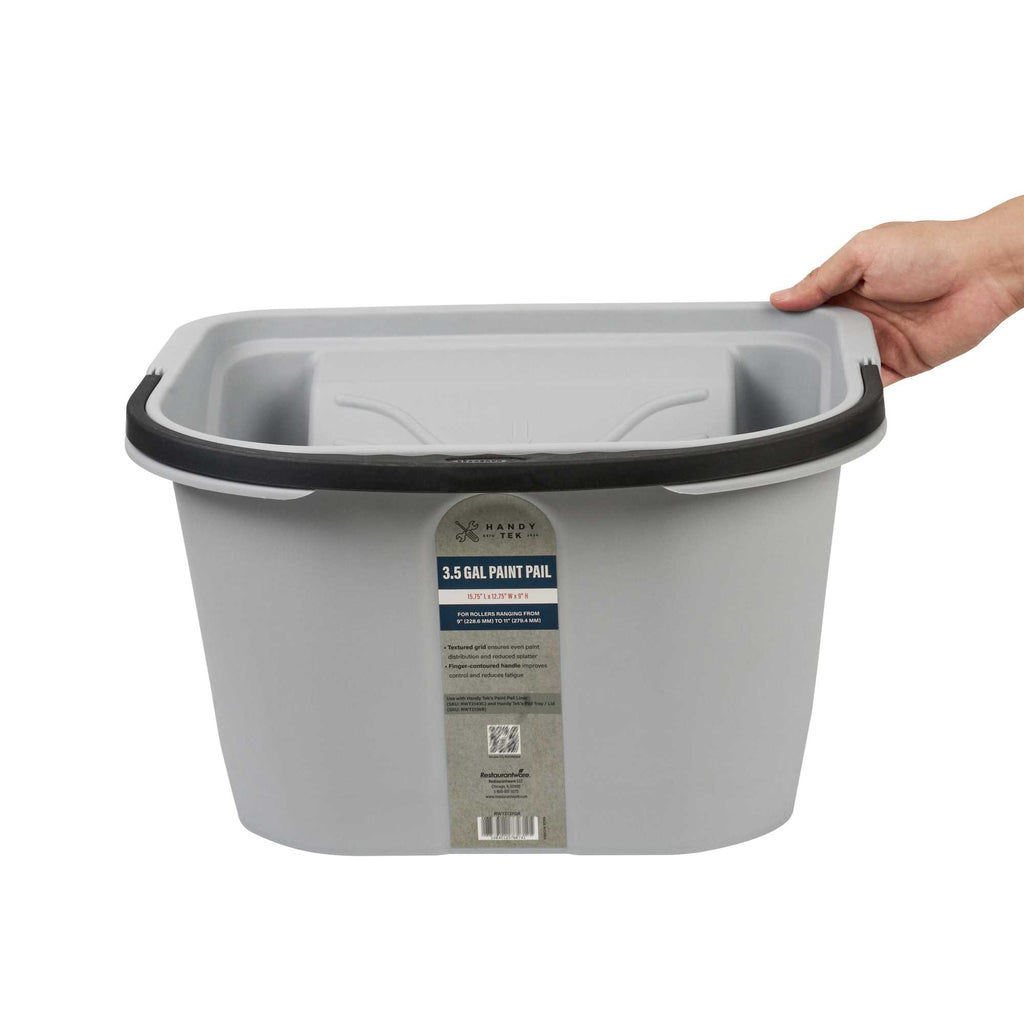 Handy Tek 3.5 gal Gray Plastic Paint Pail - 15 3/4" x 12 3/4" x 9" - 1 count box
