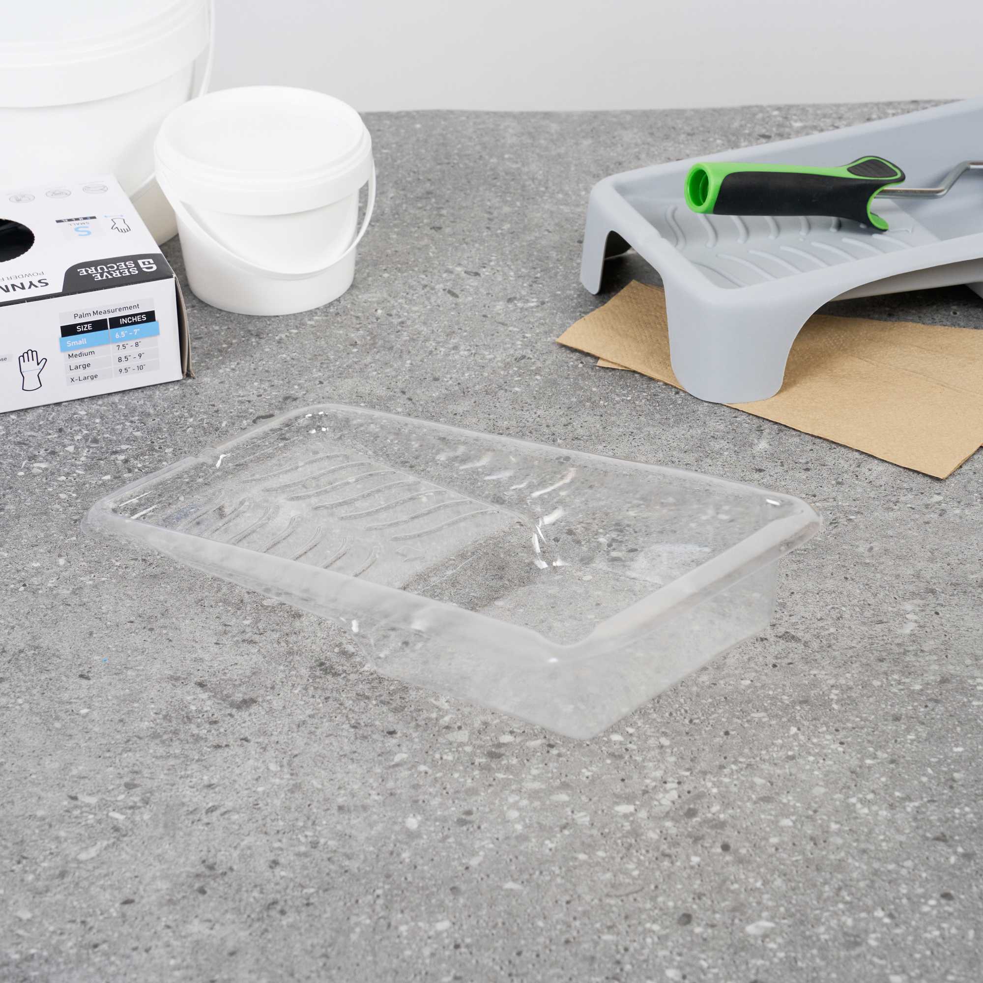 Handy Tek Clear Plastic Paint Tray Liner - Fits 1.5 qt Paint Tray - 13 3/4" x 6 3/4" x 2 1/4" - 5 count box