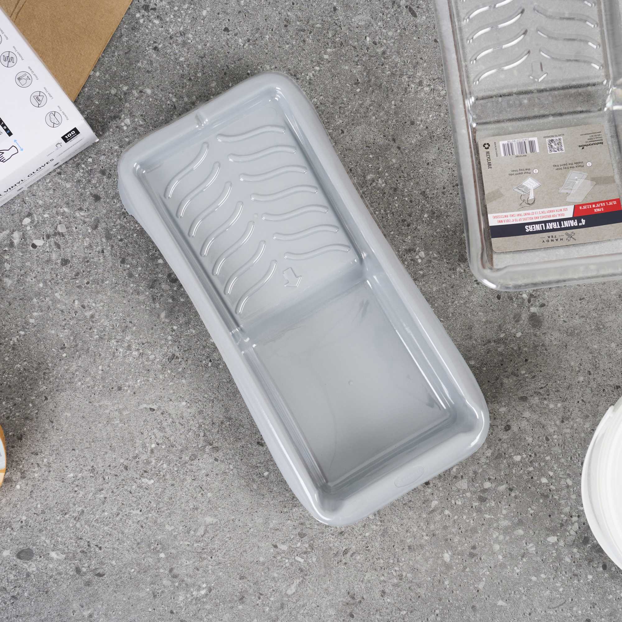 Handy Tek Clear Plastic Paint Tray Liner - Fits 1.5 qt Paint Tray - 13 3/4" x 6 3/4" x 2 1/4" - 5 count box