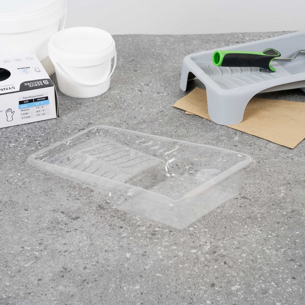 Handy Tek Clear Plastic Paint Tray Liner - Fits 1.5 qt Paint Tray - 13 3/4" x 6 3/4" x 2 1/4" - 60 count box
