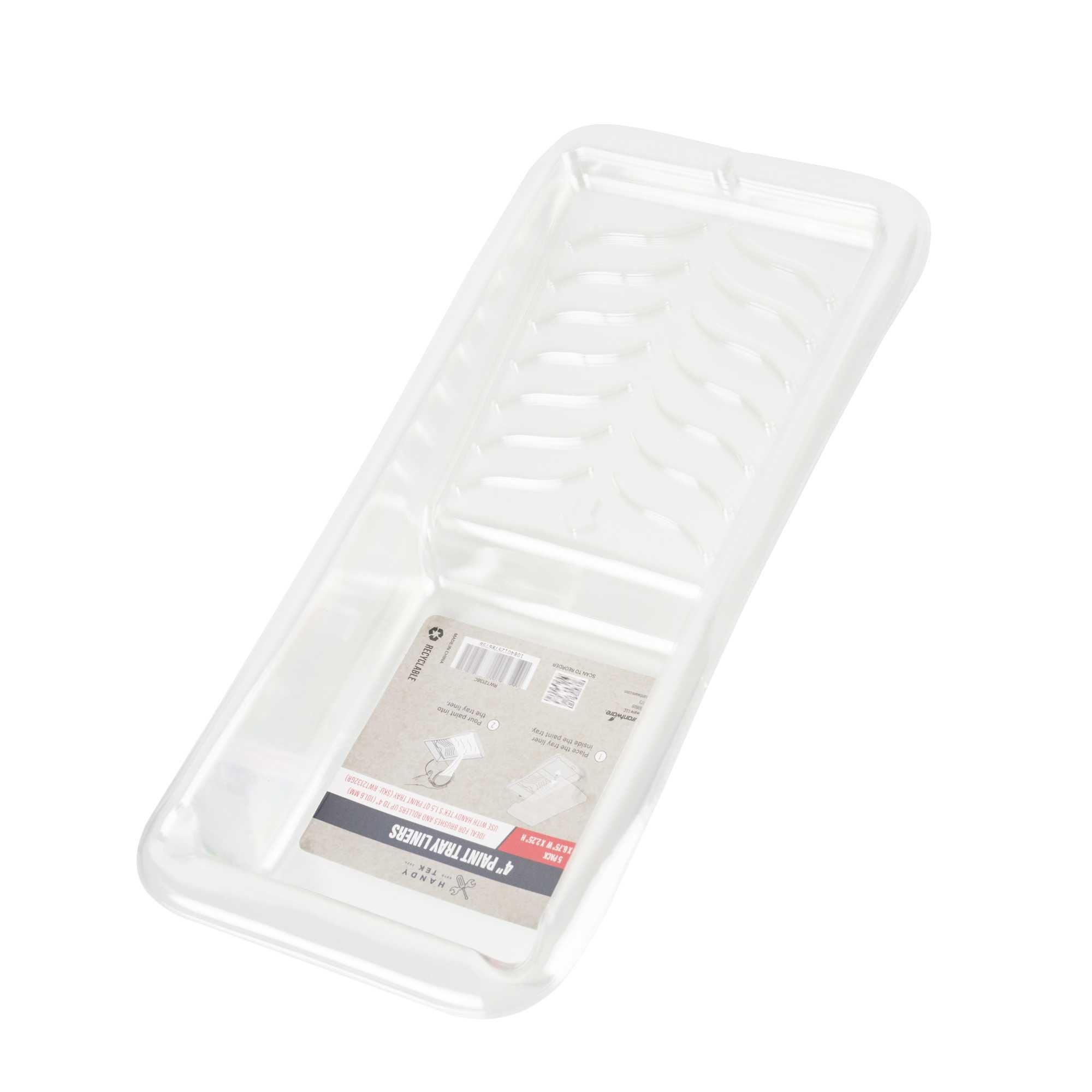 Handy Tek Clear Plastic Paint Tray Liner - Fits 1.5 qt Paint Tray - 13 3/4" x 6 3/4" x 2 1/4" - 60 count box