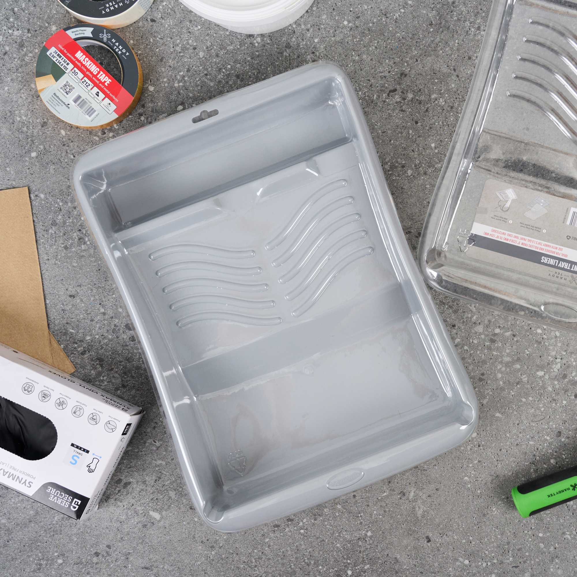 Handy Tek Clear Plastic Paint Tray Liner - Fits 1.5 gal Paint Tray - 17 3/4" x 13" x 3" - 5 count box