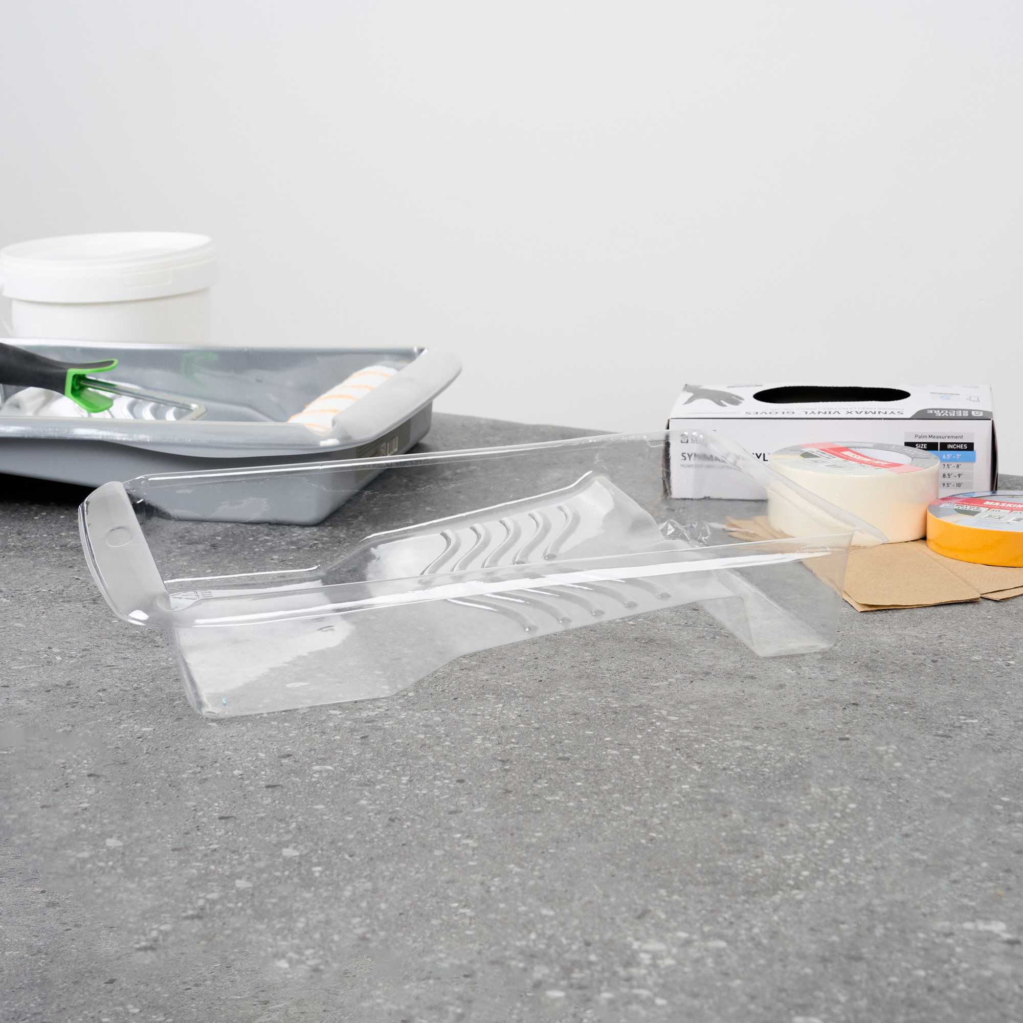 Handy Tek Clear Plastic Paint Tray Liner - Fits 1.5 gal Paint Tray - 17 3/4" x 13" x 3" - 60 count box
