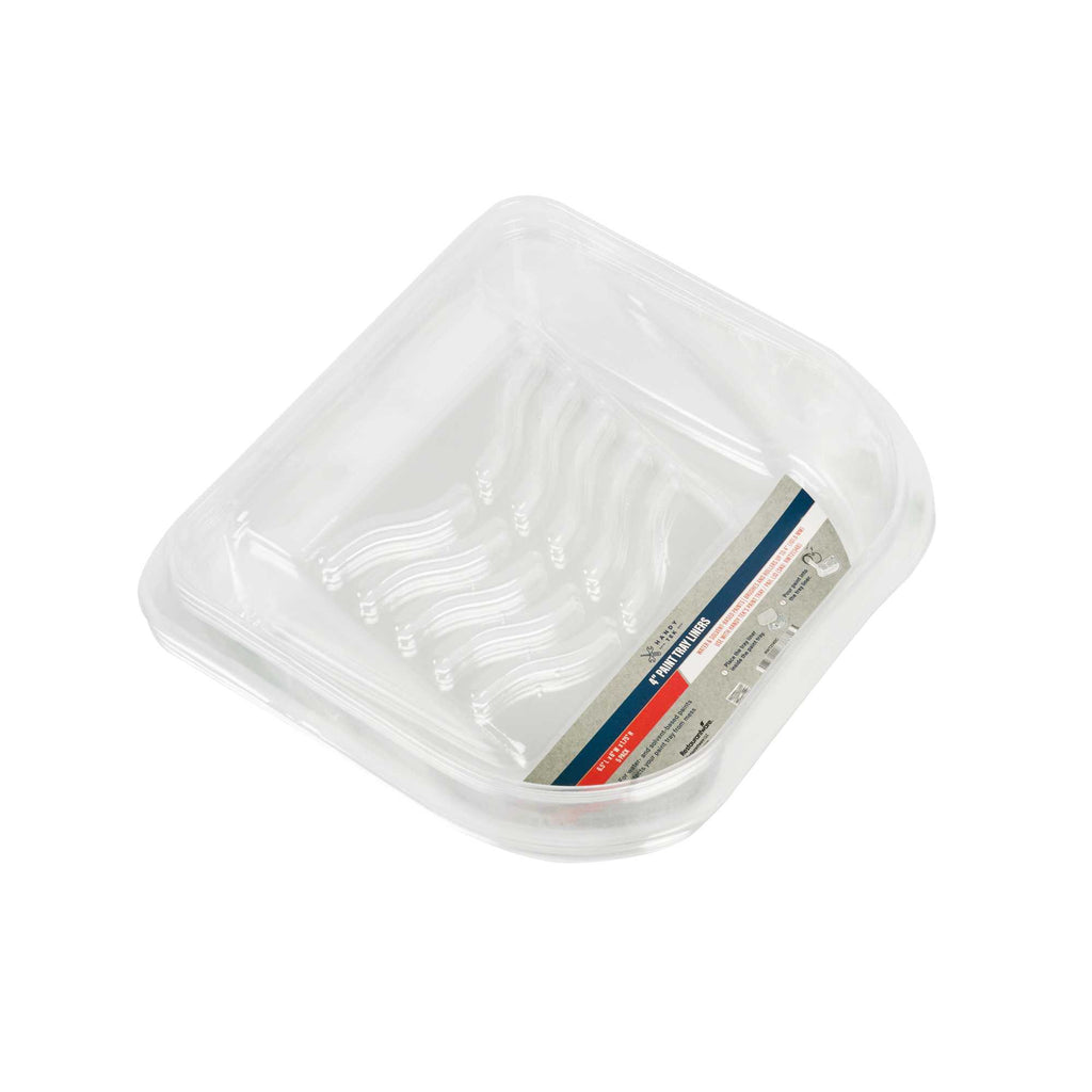 Handy Tek Clear Plastic Paint Tray Liner - Fits 27 oz Paint Tray / Pail Lid - 6 1/2" x 6" x 1 3/4" - 5 count box