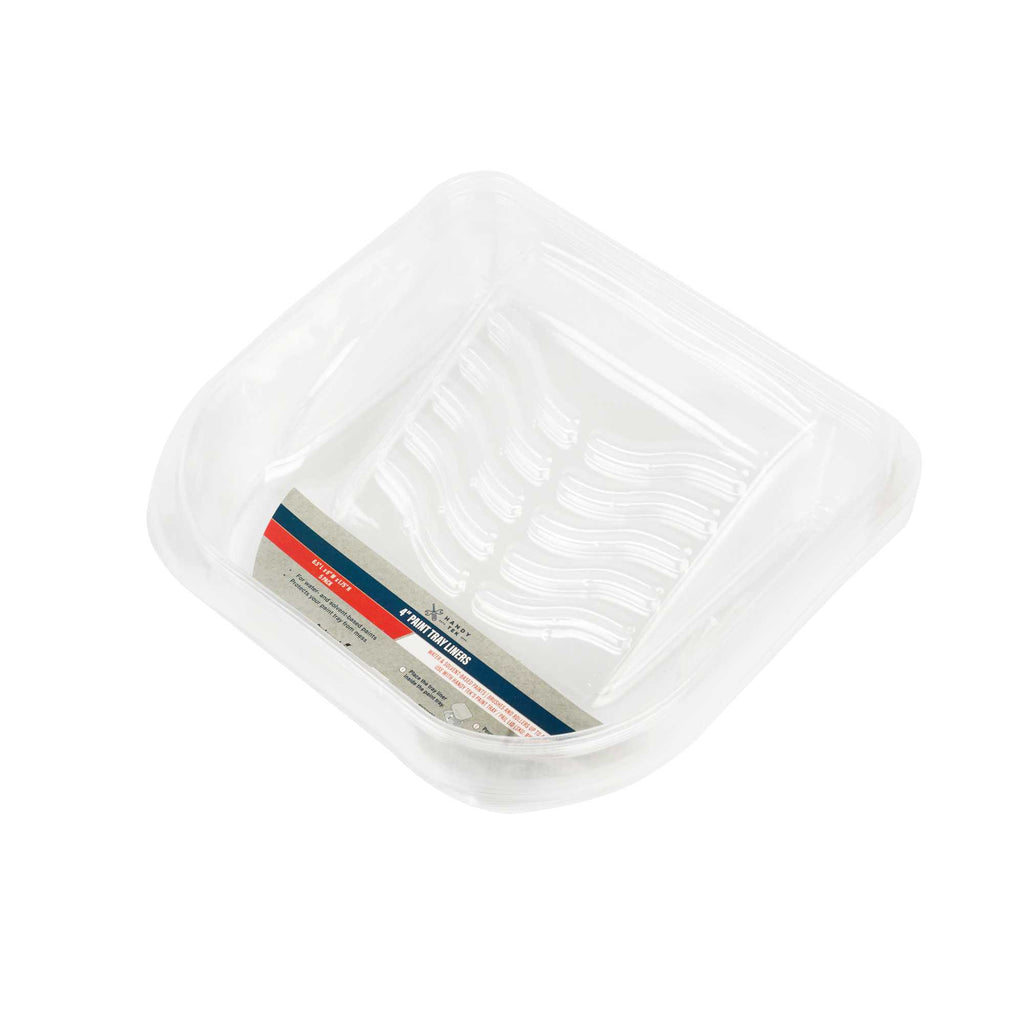 Handy Tek Clear Plastic Paint Tray Liner - Fits 27 oz Paint Tray / Pail Lid - 6 1/2" x 6" x 1 3/4" - 5 count box