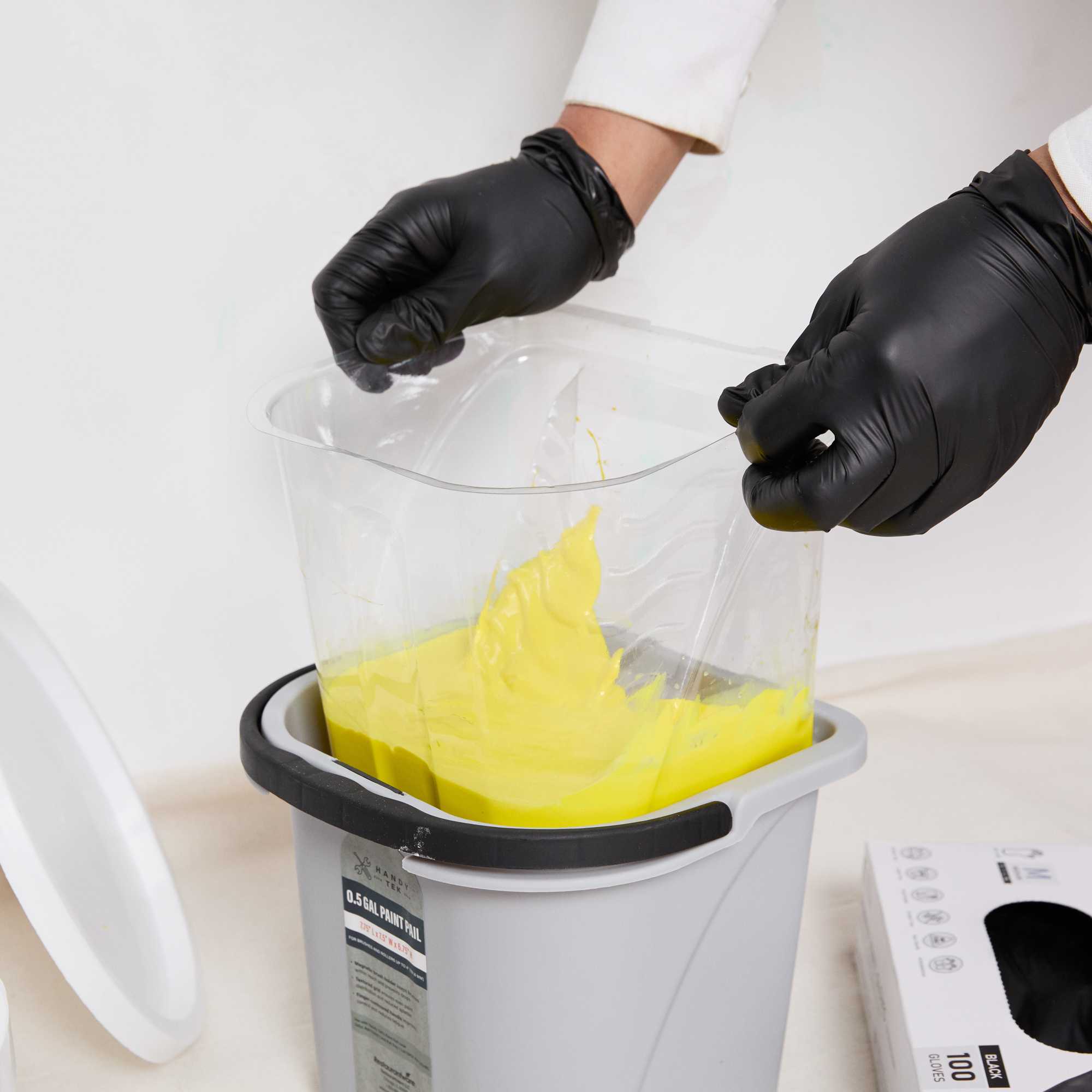Handy Tek Clear Plastic Paint Pail Liner - Fits 0.5 gal Paint Pail - 7 3/4" x 7" x 6 1/2" - 120 count box