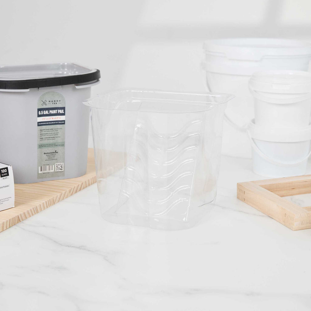 Handy Tek Clear Plastic Paint Pail Liner - Fits 0.5 gal Paint Pail - 7 3/4" x 7" x 6 1/2" - 120 count box