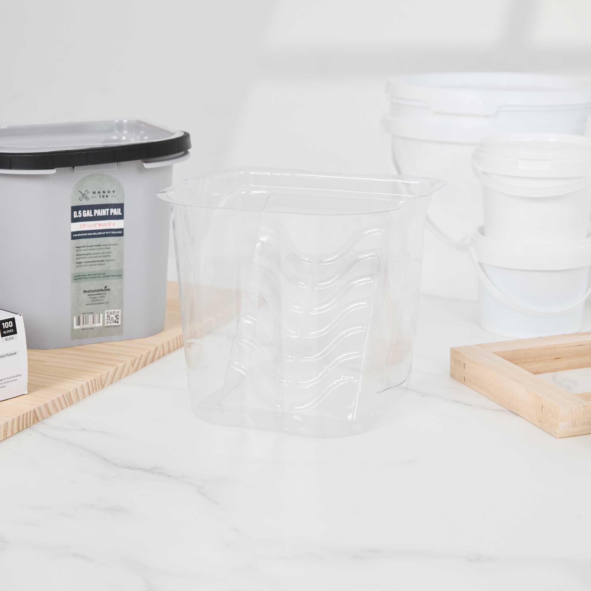 Handy Tek Clear Plastic Paint Pail Liner - Fits 0.5 gal Paint Pail - 7 3/4" x 7" x 6 1/2" - 120 count box