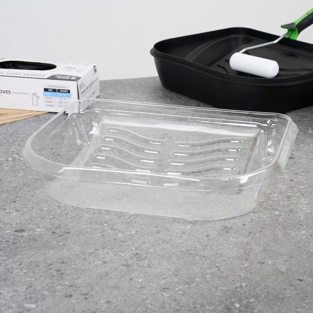 Handy Tek Clear Plastic Paint Tray Liner - Fits 5 qt Paint Tray / Pail Lid - 14" x 11 1/4" x 3" - 5 count box