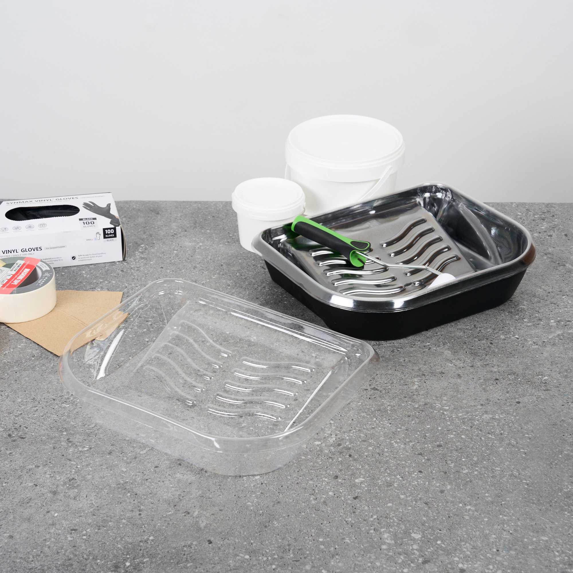 Handy Tek Clear Plastic Paint Tray Liner - Fits 5 qt Paint Tray / Pail Lid - 14" x 11 1/4" x 3" - 5 count box