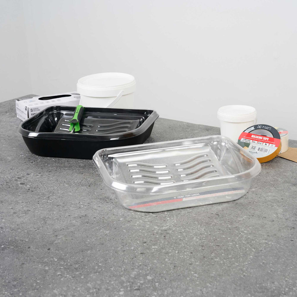 Handy Tek Clear Plastic Paint Tray Liner - Fits 5 qt Paint Tray / Pail Lid - 14" x 11 1/4" x 3" - 5 count box