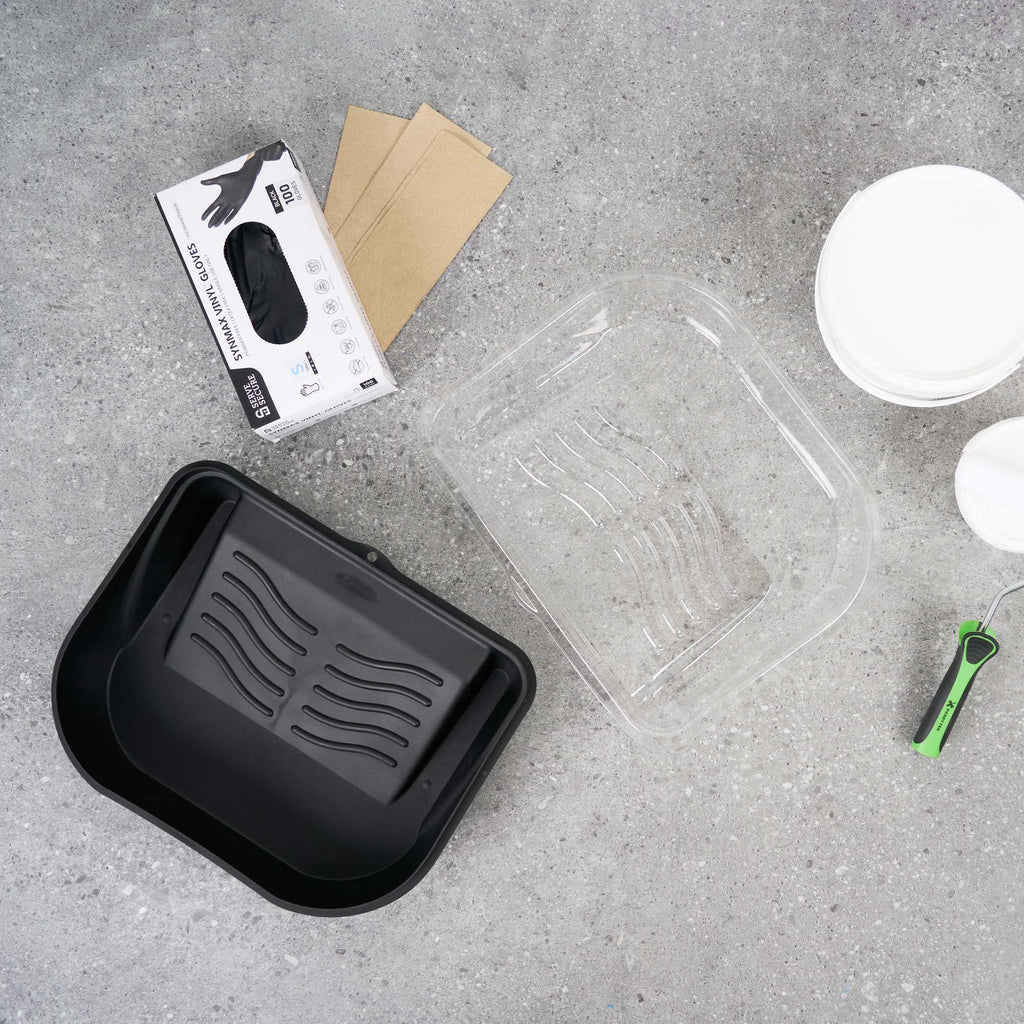 Handy Tek Clear Plastic Paint Tray Liner - Fits 5 qt Paint Tray / Pail Lid - 14" x 11 1/4" x 3" - 5 count box