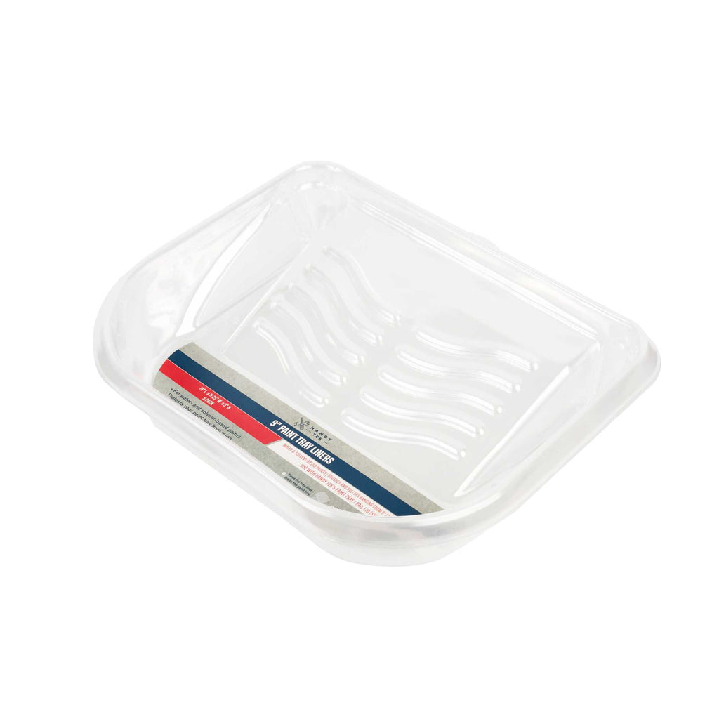 Handy Tek Clear Plastic Paint Tray Liner - Fits 120 qt Paint Tray / Pail Lid - 14" x 11 1/4" x 3" - 120 count box