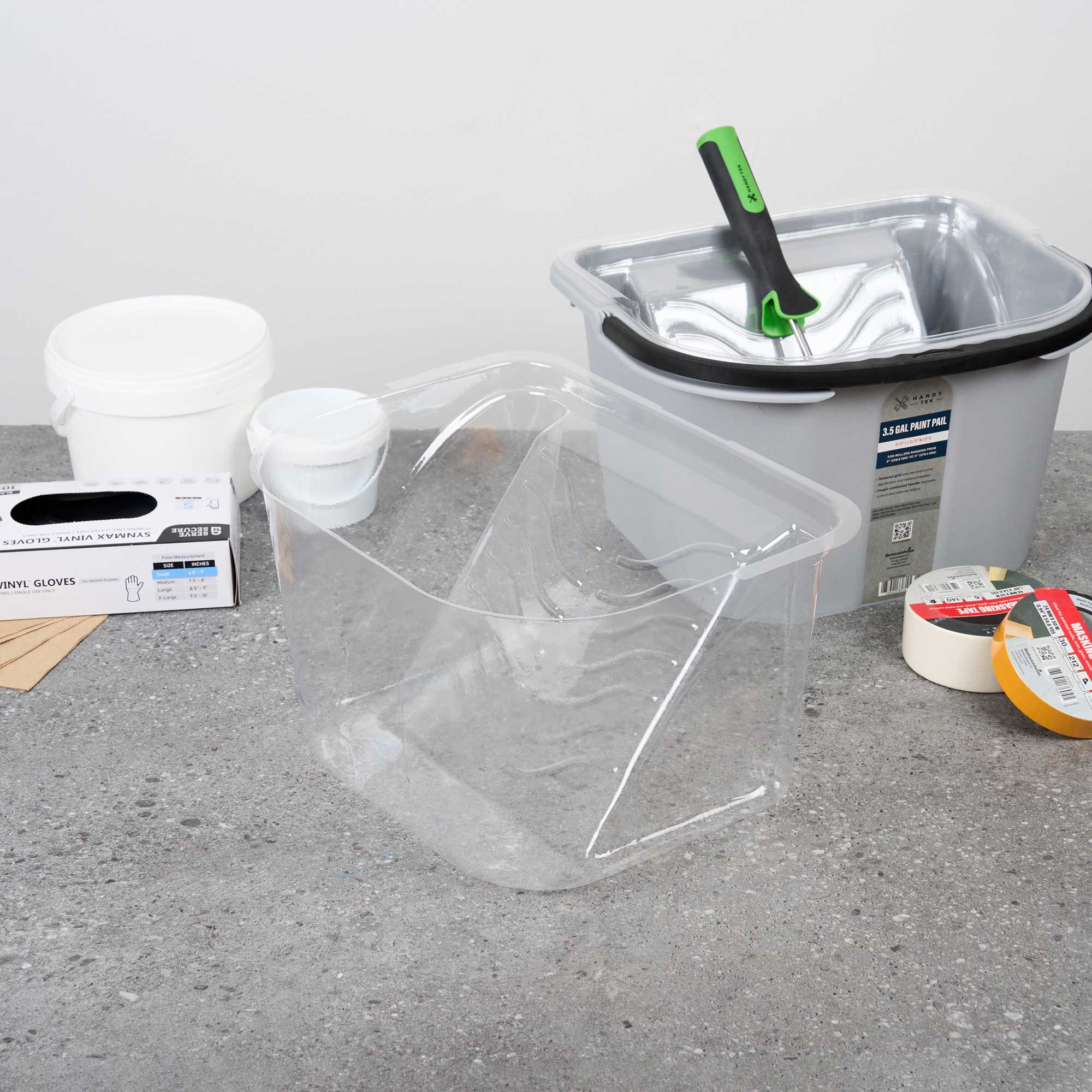 Handy Tek Clear Plastic Paint Pail Liner - Fits 3.5 gal Paint Pail - 15 1/2" x 12 1/4" x 9 1/4" - 120 count box