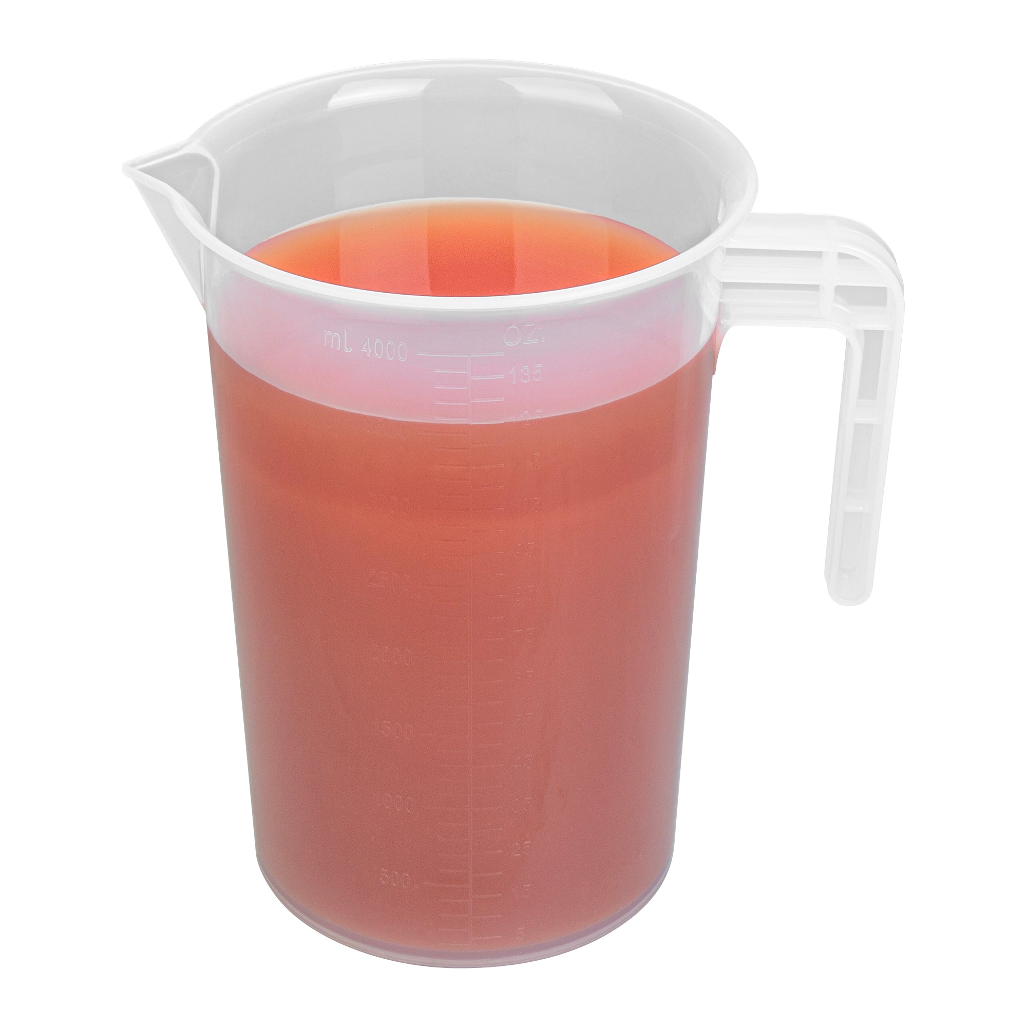 Chef 101 4 qt (16 cups) Clear Plastic Measuring Cup - 7 1/2" x 5 3/4" x 10" - 1 count box
