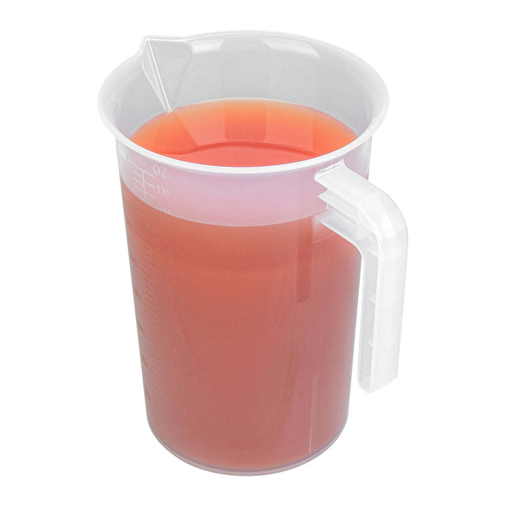 Chef 101 4 qt (16 cups) Clear Plastic Measuring Cup - 7 1/2" x 5 3/4" x 10" - 1 count box