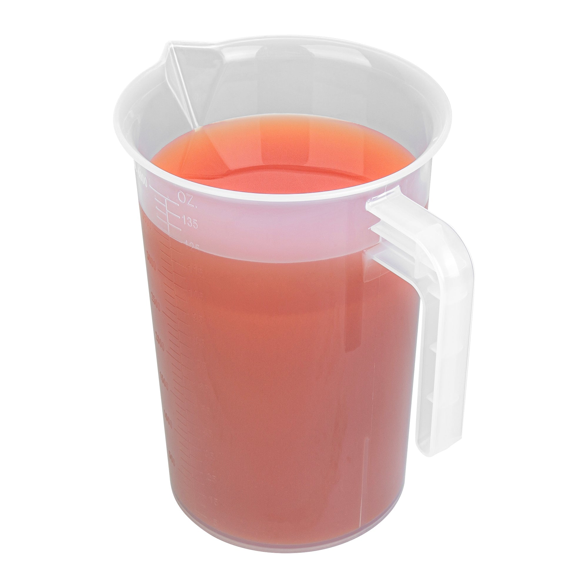 Chef 101 4 qt (16 cups) Clear Plastic Measuring Cup - 7 1/2" x 5 3/4" x 10" - 1 count box