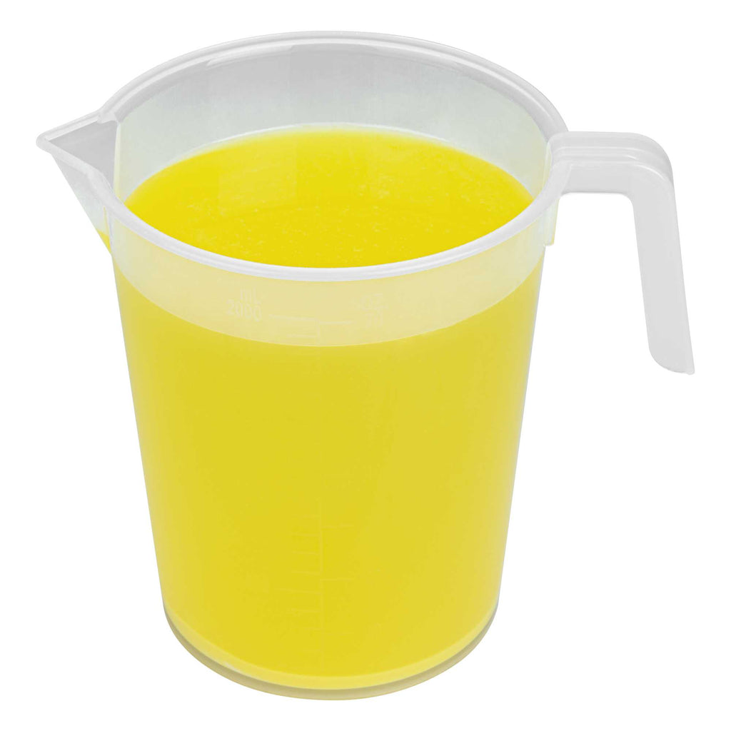 Chef 101 2 qt (8 cups) Clear Plastic Measuring Cup - 6 3/4" x 4 3/4" x 7" - 1 count box