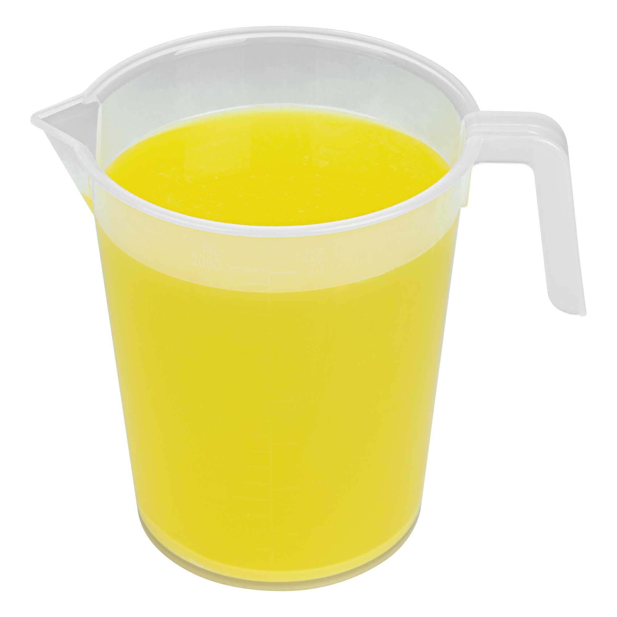 Chef 101 2 qt (8 cups) Clear Plastic Measuring Cup - 6 3/4" x 4 3/4" x 7" - 1 count box