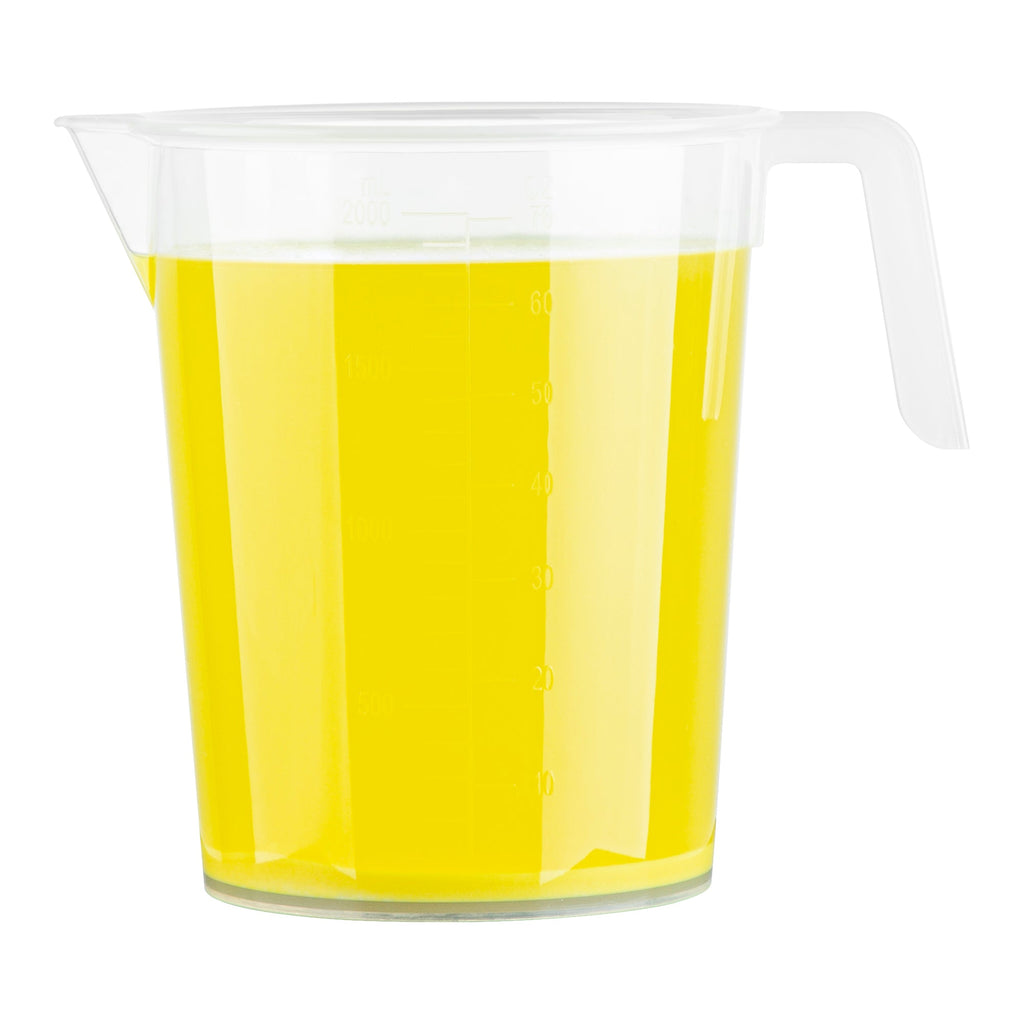 Chef 101 2 qt (8 cups) Clear Plastic Measuring Cup - 6 3/4" x 4 3/4" x 7" - 10 count box