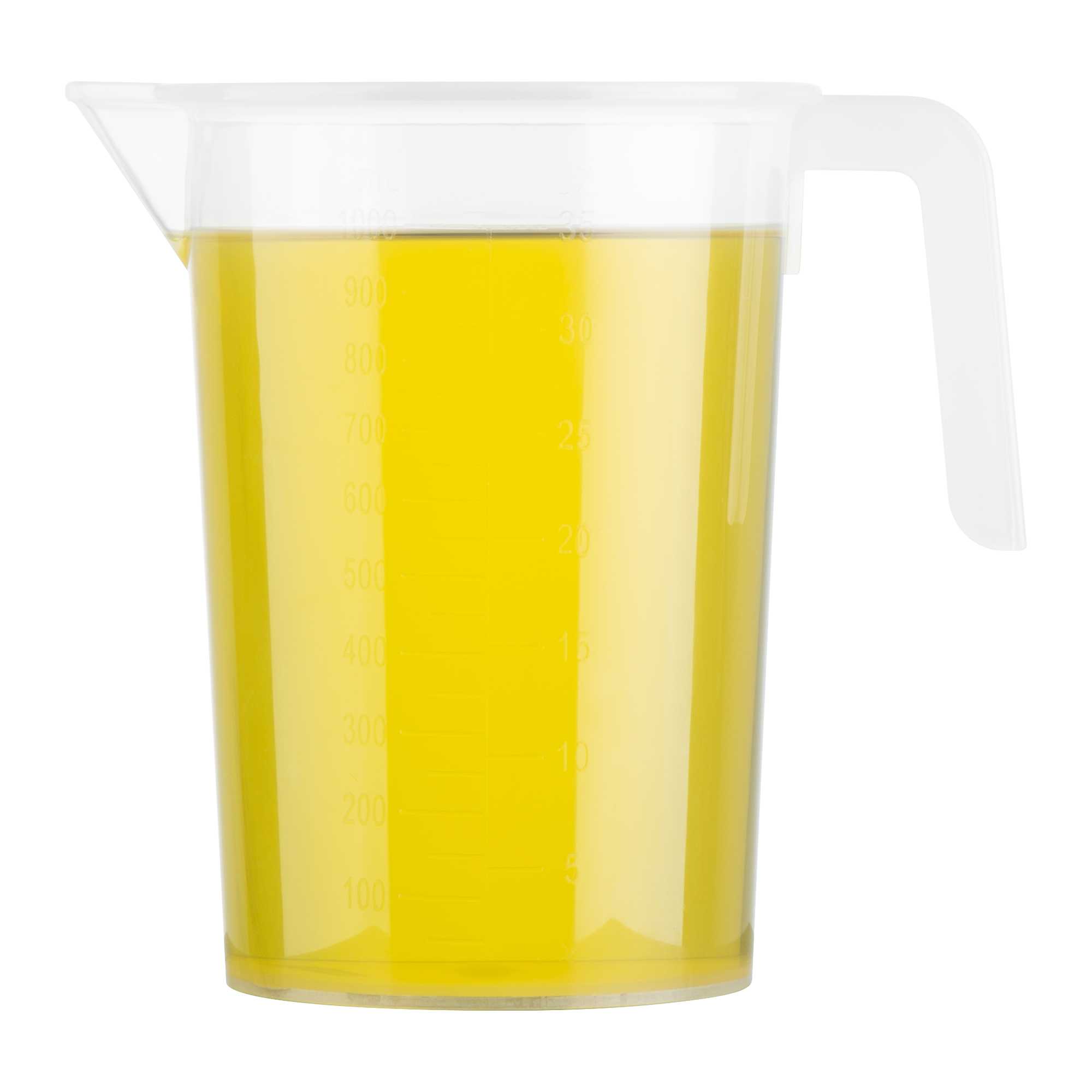 Chef 101 1 qt (4 cups) Clear Plastic Measuring Cup - 5 1/4" x 3 3/4" x 6 1/4" - 1 count box