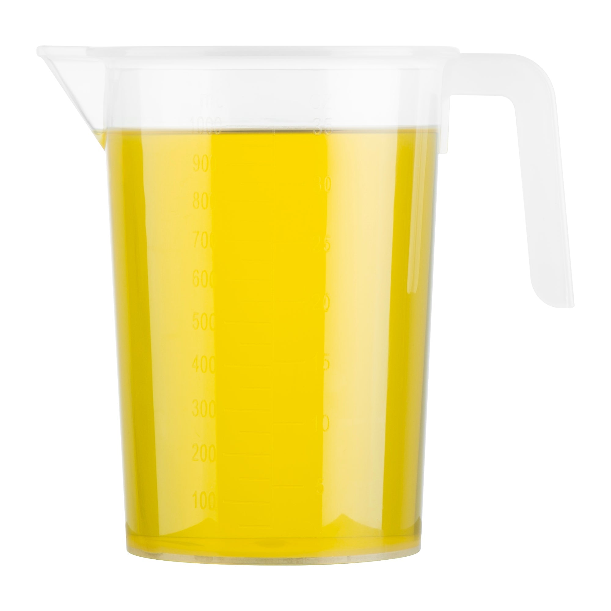 Chef 101 1 qt (4 cups) Clear Plastic Measuring Cup - 5 1/4" x 3 3/4" x 6 1/4" - 10 count box