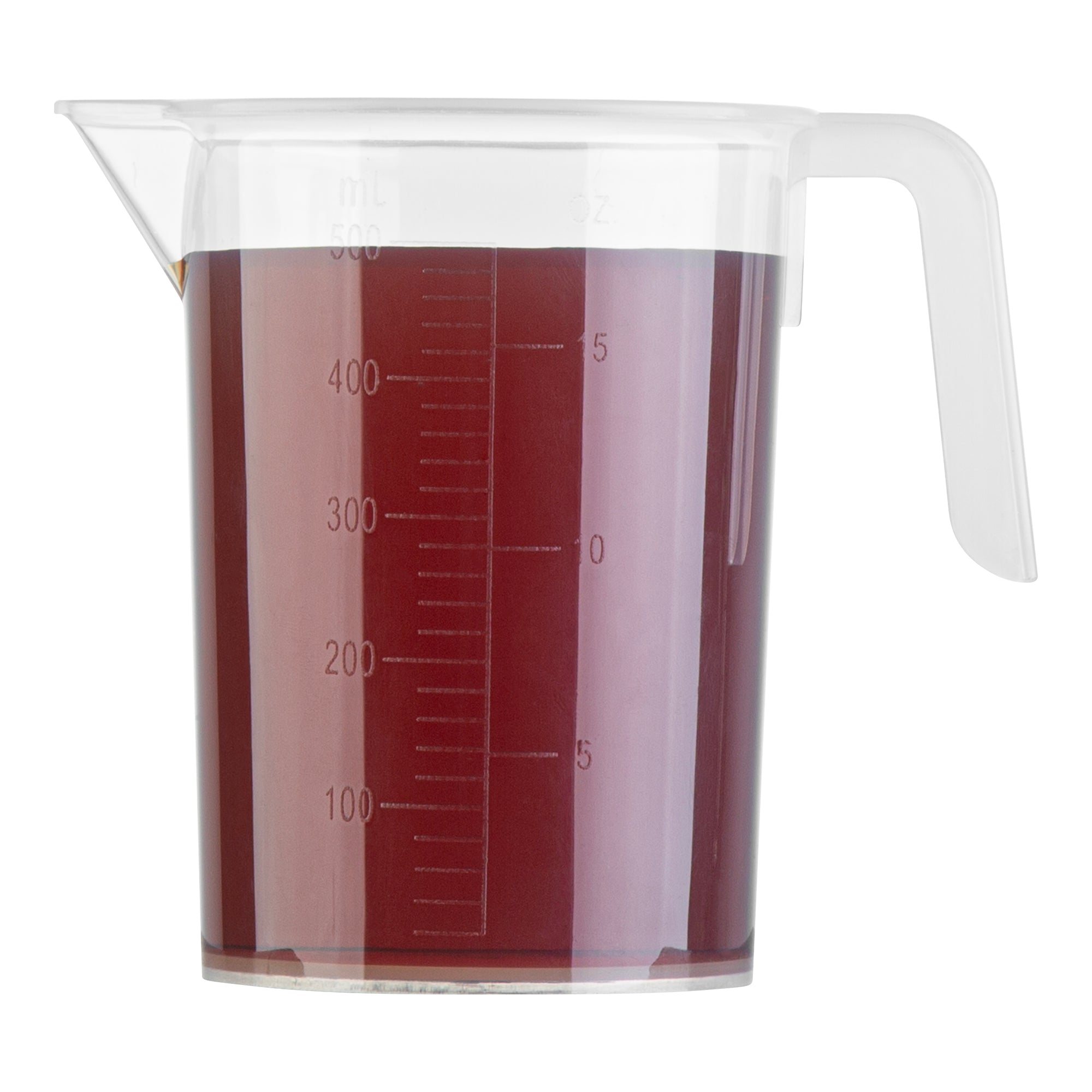 Chef 101 16 oz (2 cups) Clear Plastic Measuring Cup - 4 1/4" x 3 1/2" x 5" - 10 count box