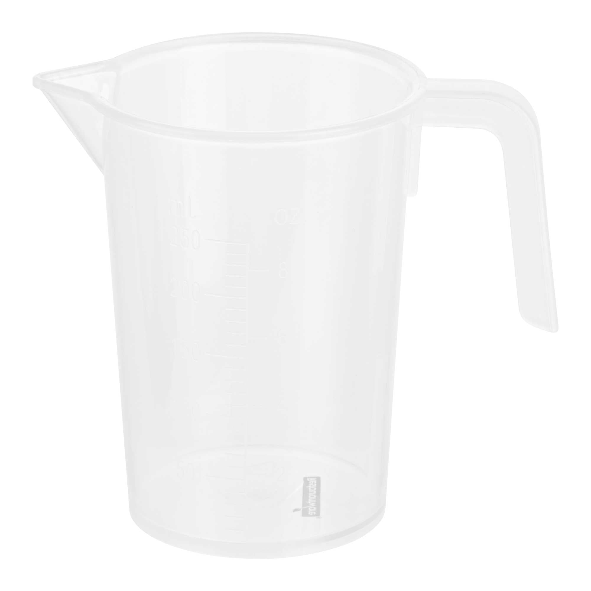 Chef 101 1-cup Clear Plastic Measuring Cup - 3 3/4" x 2 1/2" x 4 1/4" - 1 count box