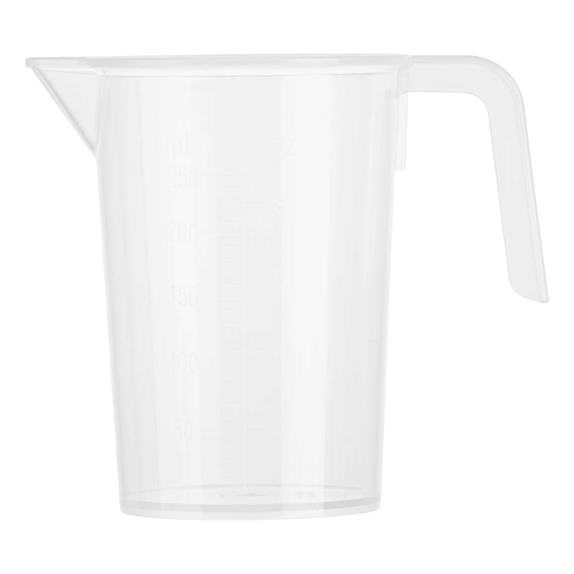 Chef 101 1-cup Clear Plastic Measuring Cup - 3 3/4" x 2 1/2" x 4 1/4" - 1 count box