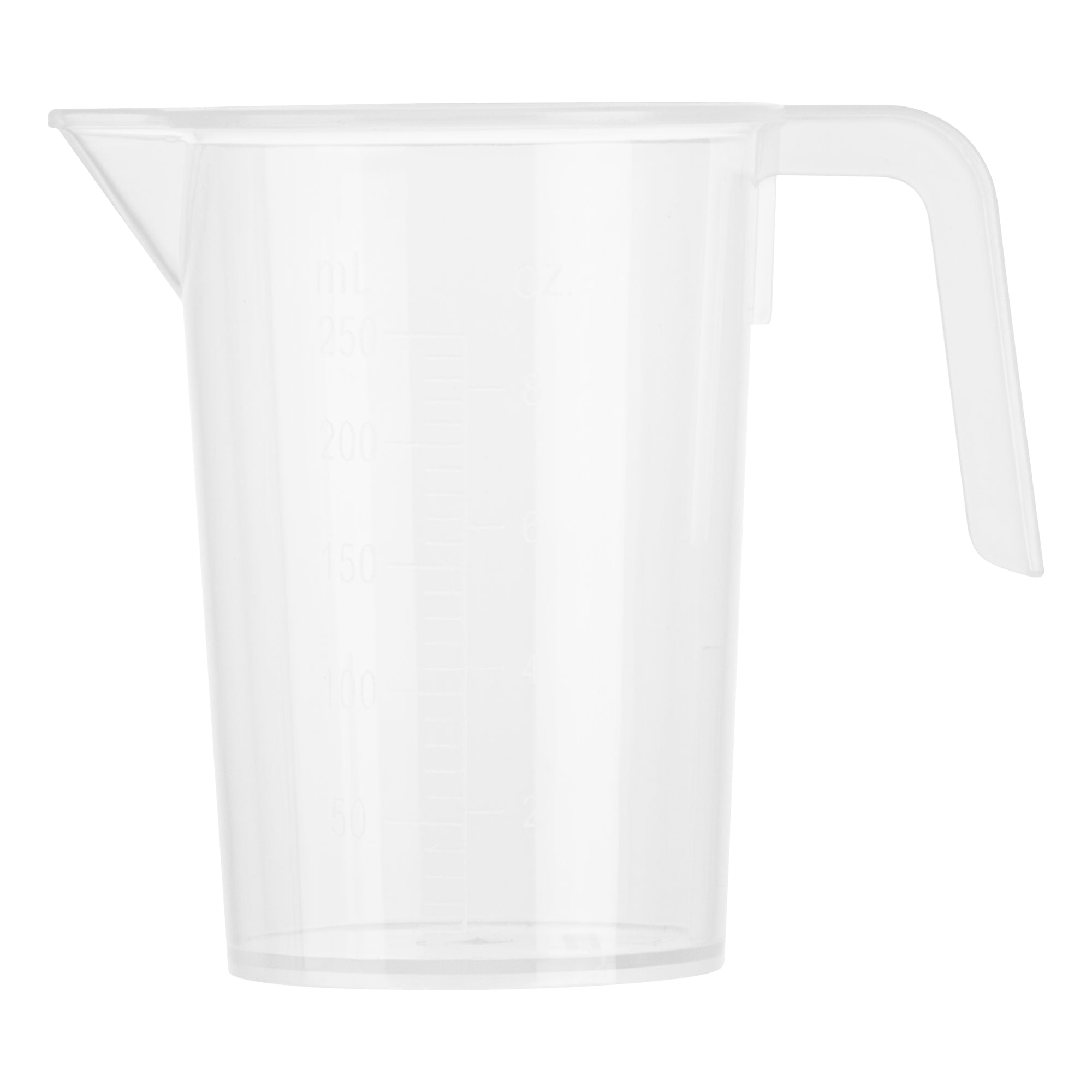 Chef 101 1-cup Clear Plastic Measuring Cup - 3 3/4" x 2 1/2" x 4 1/4" - 10 count box