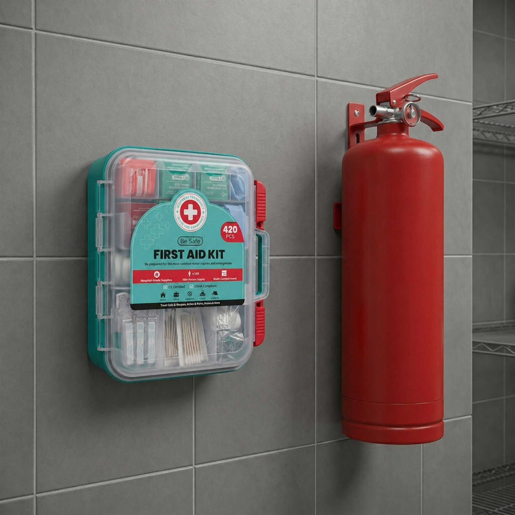 Be Safe 100-Person Class A First Aid Kit - 420 Piece, Wall Mountable - 1 count box