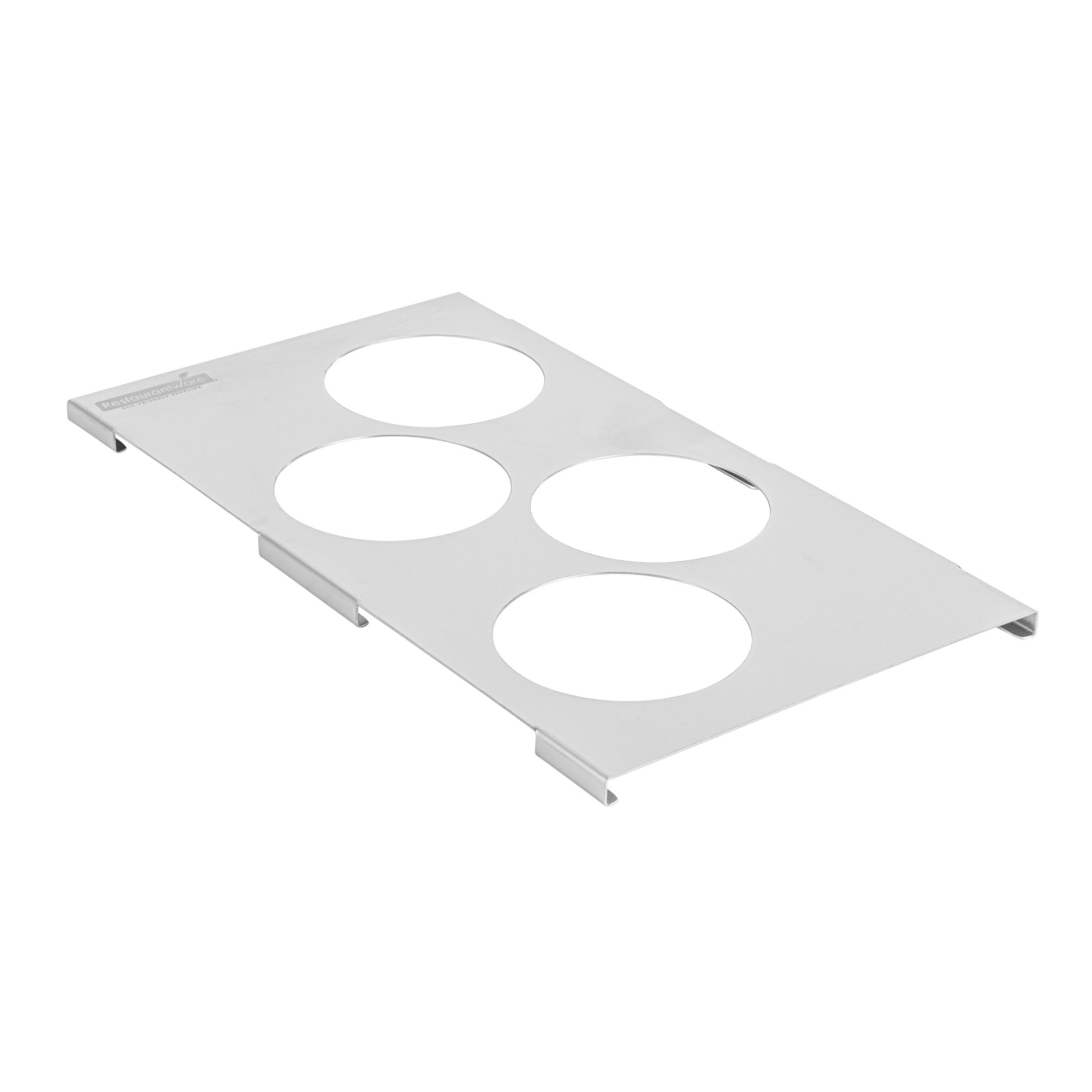 Met Lux Four Hole Stainless Steel Squeeze Bottle Holder Top - Fits 1/3 Size Pans - 12 3/4" x 7" - 1 count box