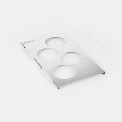 Met Lux Four Hole Stainless Steel Squeeze Bottle Holder Top - Fits 1/3 Size Pans - 12 3/4" x 7" - 1 count box