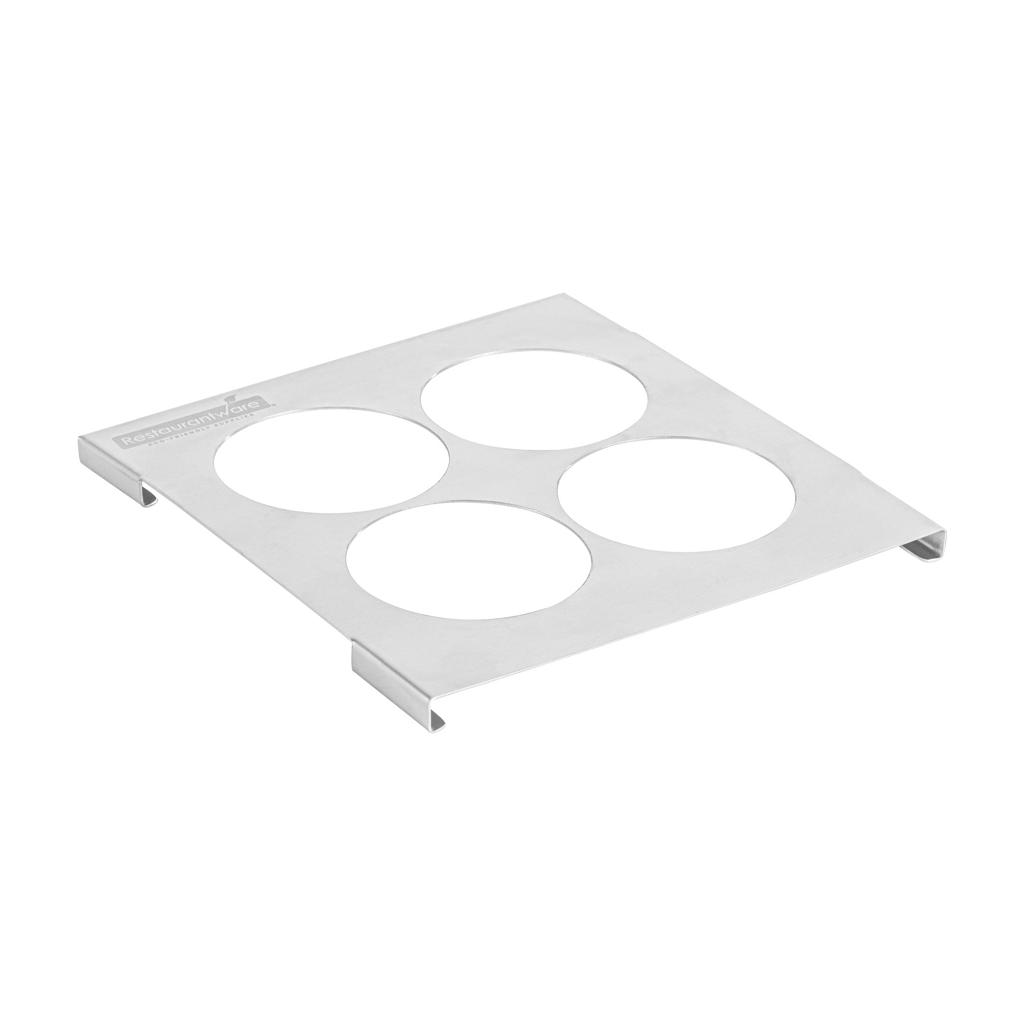 Met Lux Four Hole Stainless Steel Squeeze Bottle Holder Top - Fits 1/6 Size Pans - 6 1/4" x 7" - 1 count box