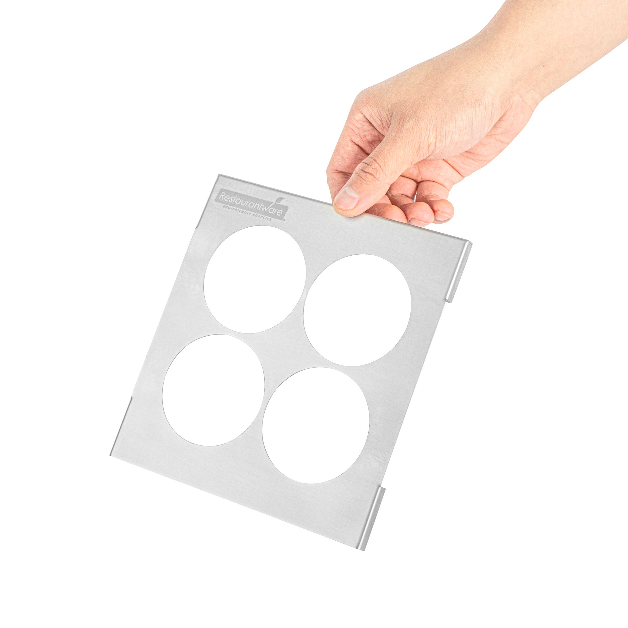 Met Lux Four Hole Stainless Steel Squeeze Bottle Holder Top - Fits 1/6 Size Pans - 6 1/4" x 7" - 1 count box