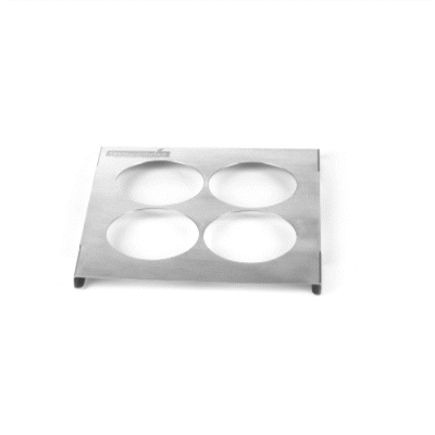 Met Lux Four Hole Stainless Steel Squeeze Bottle Holder Top - Fits 1/6 Size Pans - 6 1/4" x 7" - 1 count box