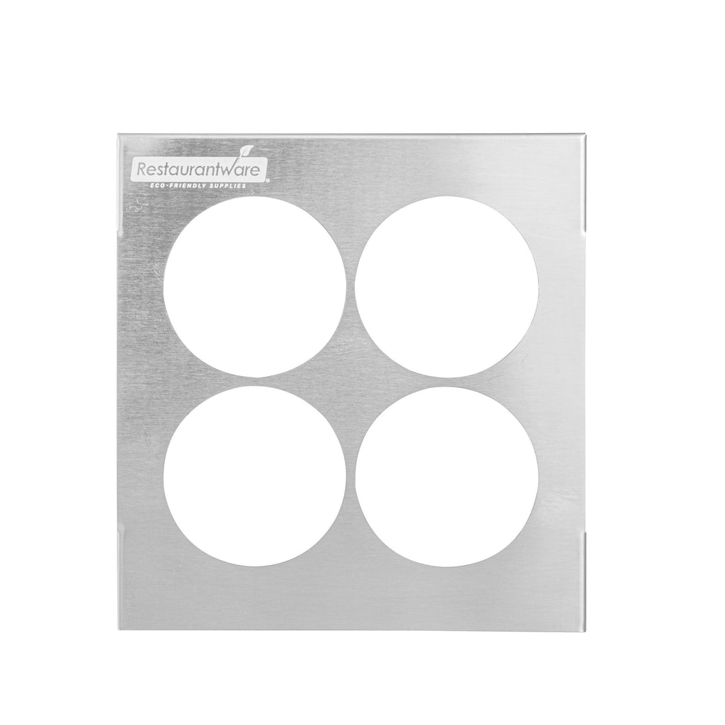 Met Lux Four Hole Stainless Steel Squeeze Bottle Holder Top - Fits 1/6 Size Pans - 6 1/4" x 7" - 1 count box